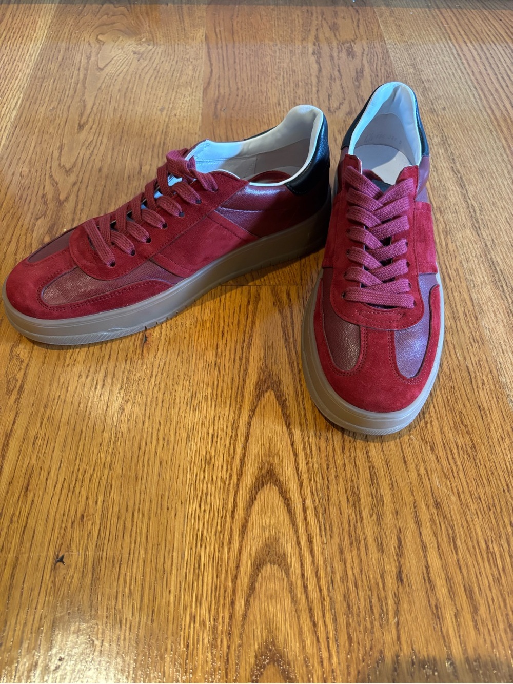 kennel & schmenger handmade Women's Red Suede and Leather Sneakers